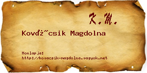 Kovácsik Magdolna névjegykártya
