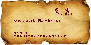 Kovácsik Magdolna névjegykártya