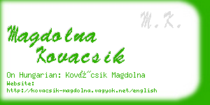 magdolna kovacsik business card